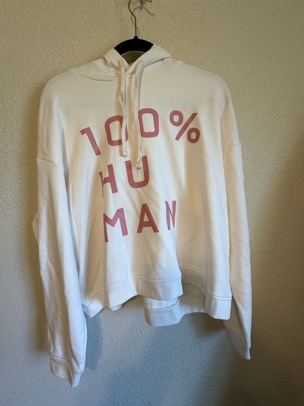 Everlane Cream Hoodie with Pink Lettering - Picture 2 of 6
